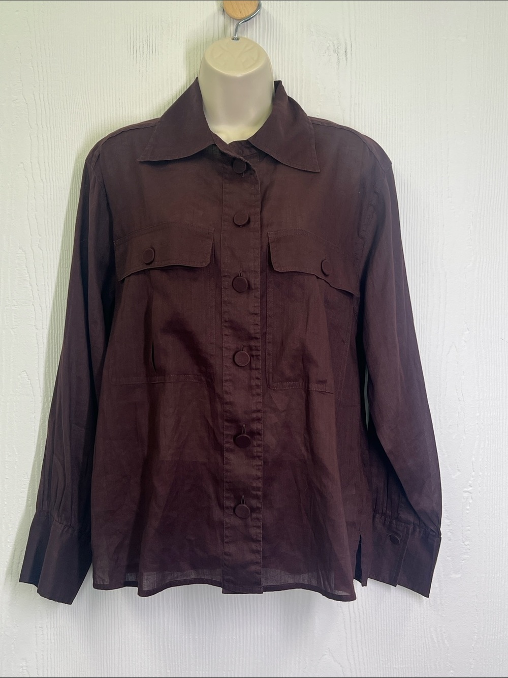 Madewell - Utility Pocket Button Down Lightweight Long Sleeve Blouse Size Medium - Picture 3 of 12